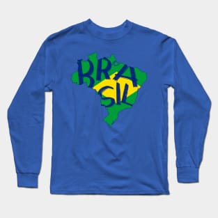 Brazil country typography Long Sleeve T-Shirt